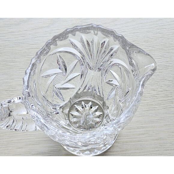 CREAMER-Cut Glass-Syrup Pourer-Flower Pattern-Small-3.5 IN - Picture 3 of 11